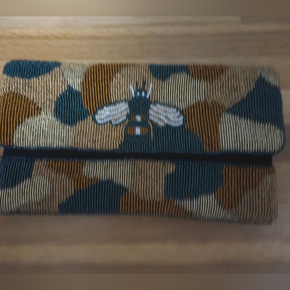 Beaded Camouflage Clutch
